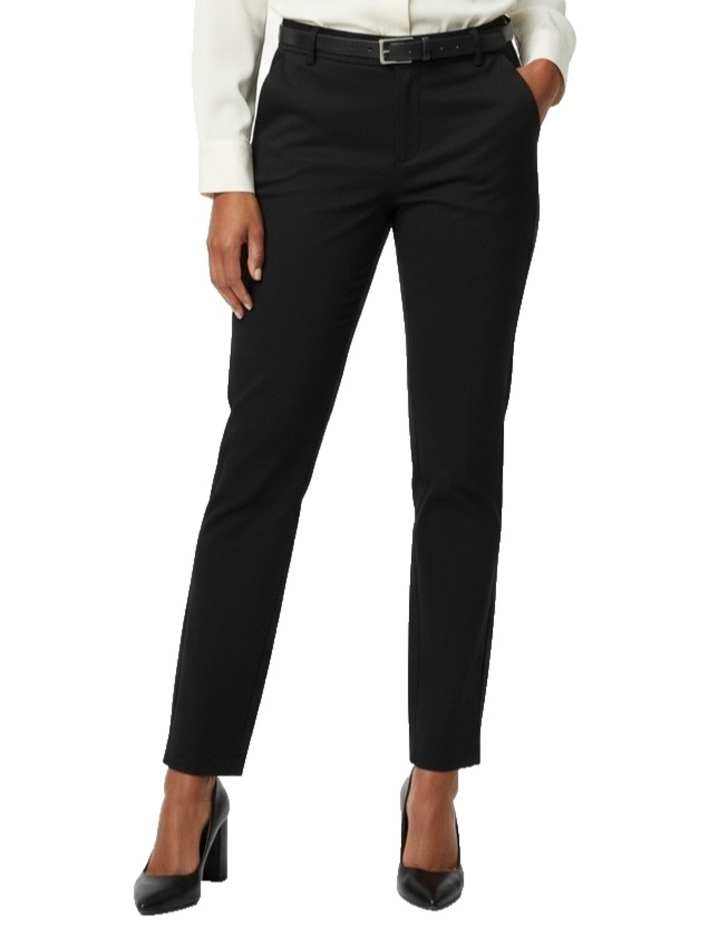 J.CREW Ruby Pants Womens 12 Black Mid Rise‎ Stretch Work Corporate Flat Front